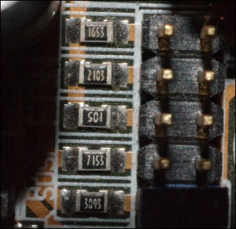 the resistors near the jumper