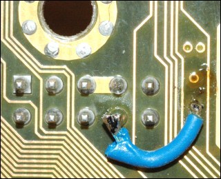 the wire to bridge one resistor